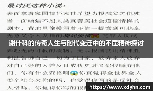 谢什科的传奇人生与时代变迁中的不屈精神探讨