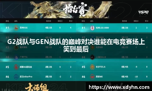 G2战队与GEN战队的巅峰对决谁能在电竞赛场上笑到最后